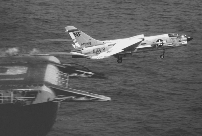 F-8J launching from USS BON HOMME RICHARD