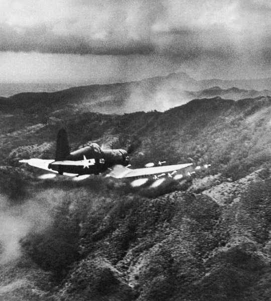 F4U-1D firing rockets on Okinawa