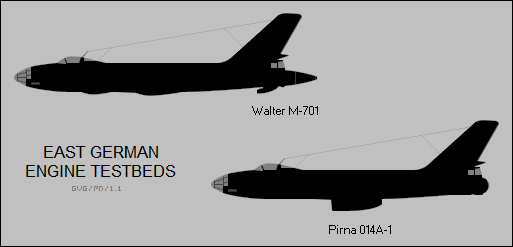 East German Il-28 engine testbeds